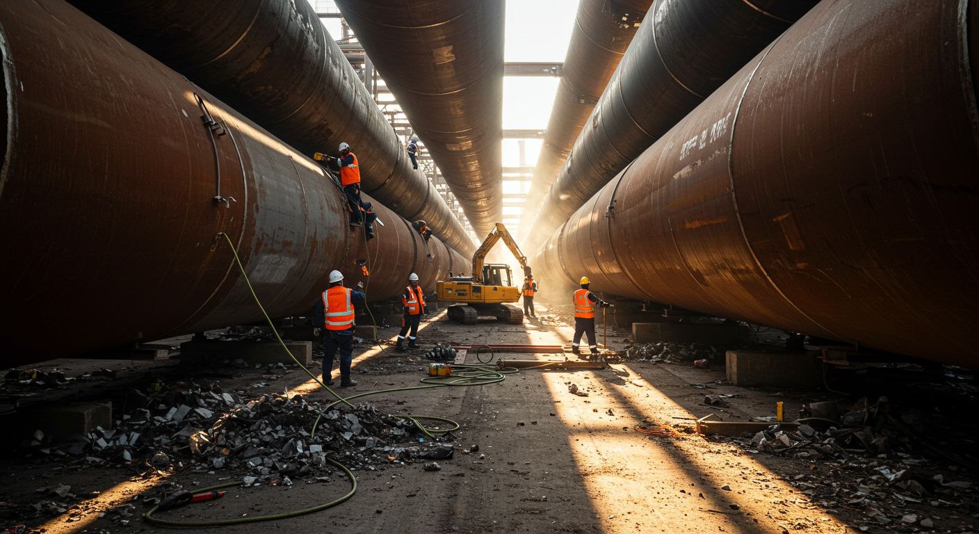 Демонтаж старых трубчатых конструкций