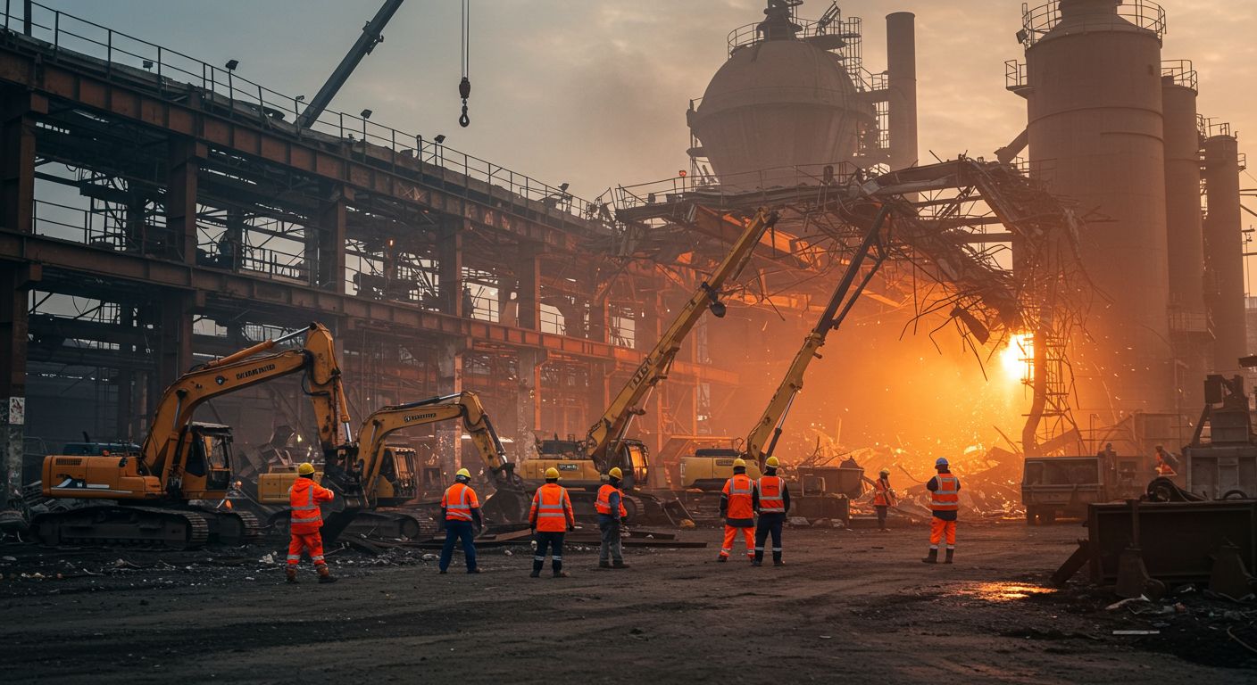 Демонтаж промышленных цехов из металла