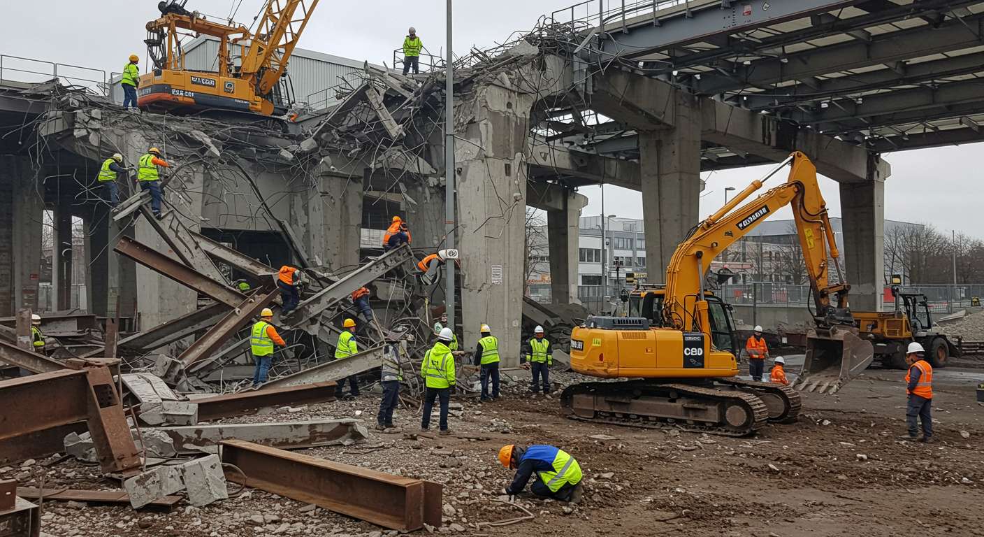 Демонтаж металлоконструкций среднего масштаба транспортных узлов