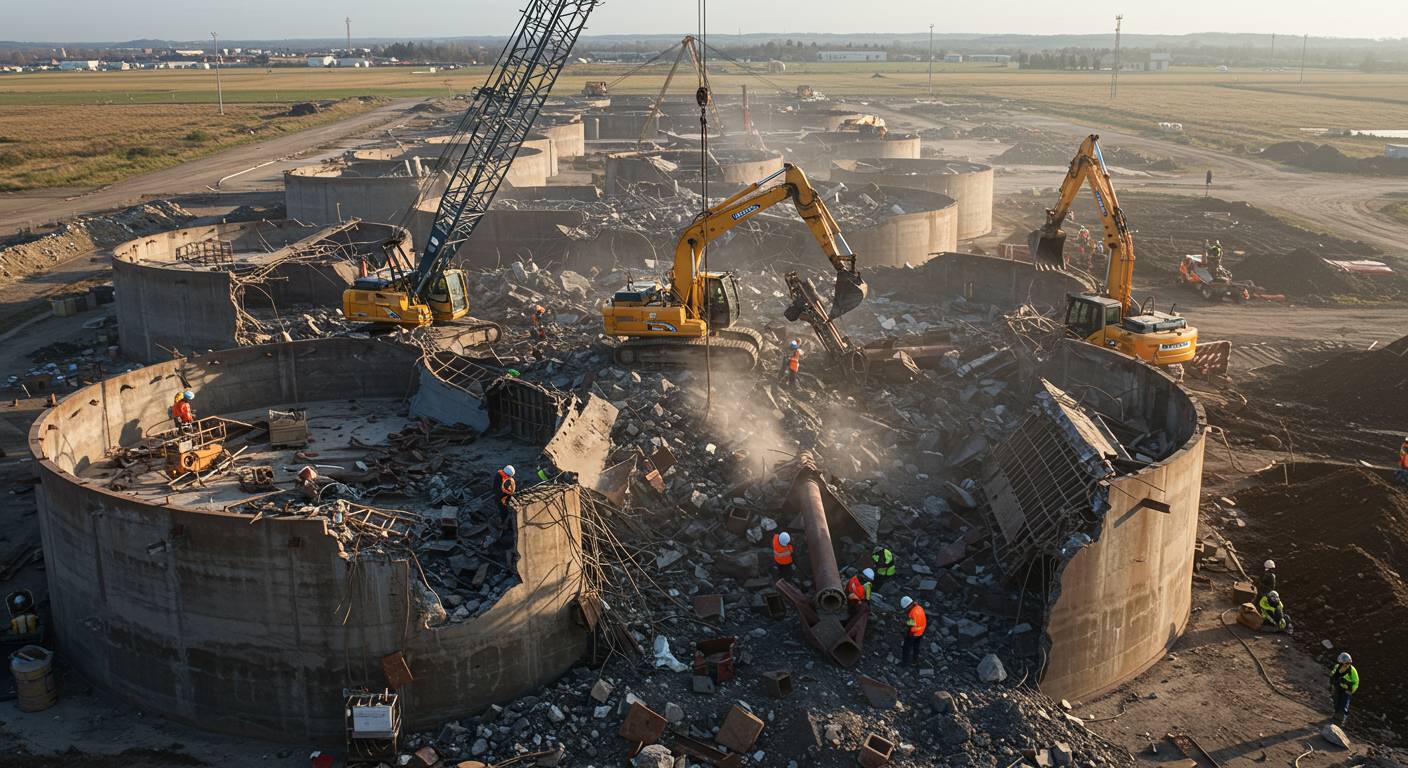 Демонтаж резервуаров каркасной конструкции