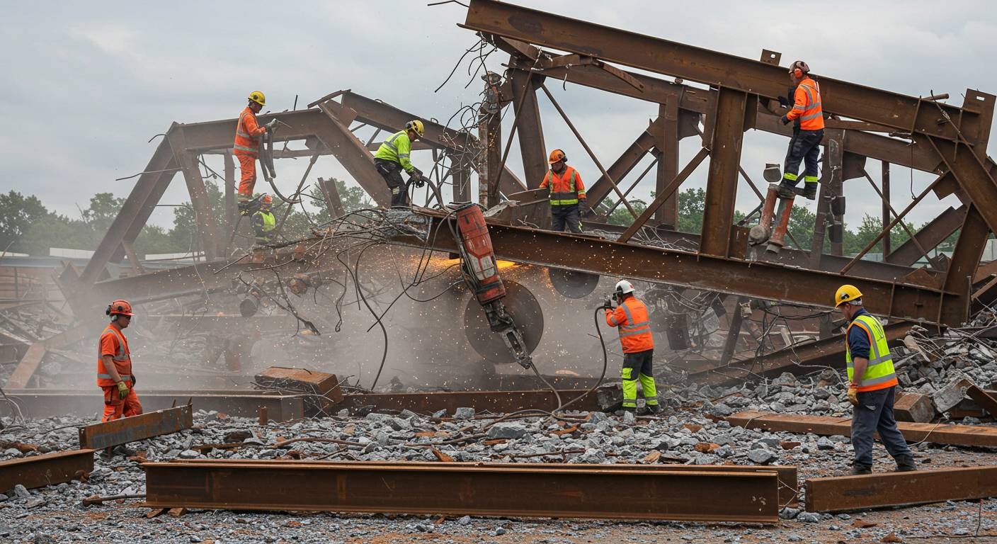 Демонтаж металлоконструкций с применением алмазной резки