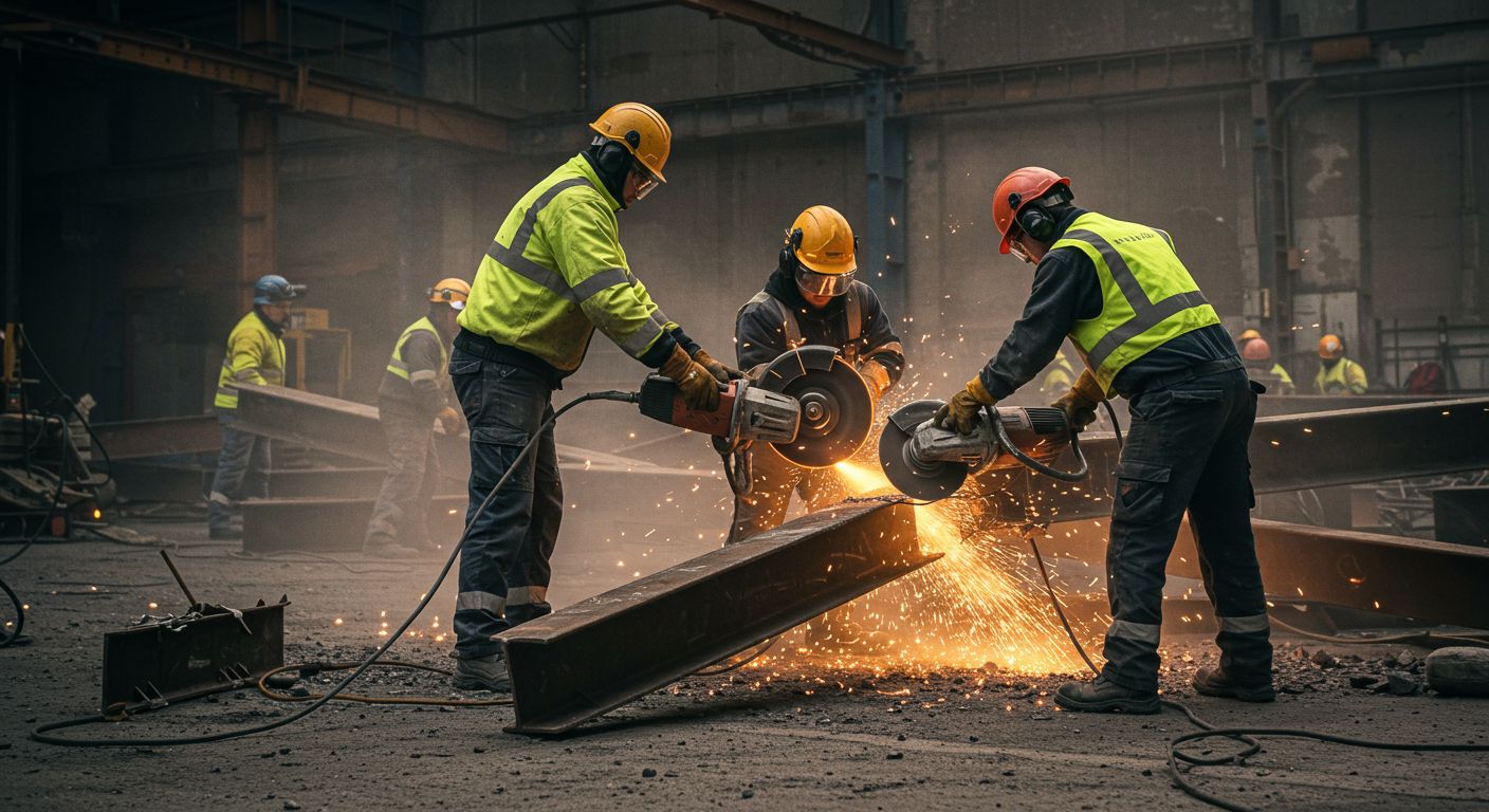 Демонтаж металлоконструкций с применением алмазной резки Демонтаж металлоконструкций с алмазной резкой