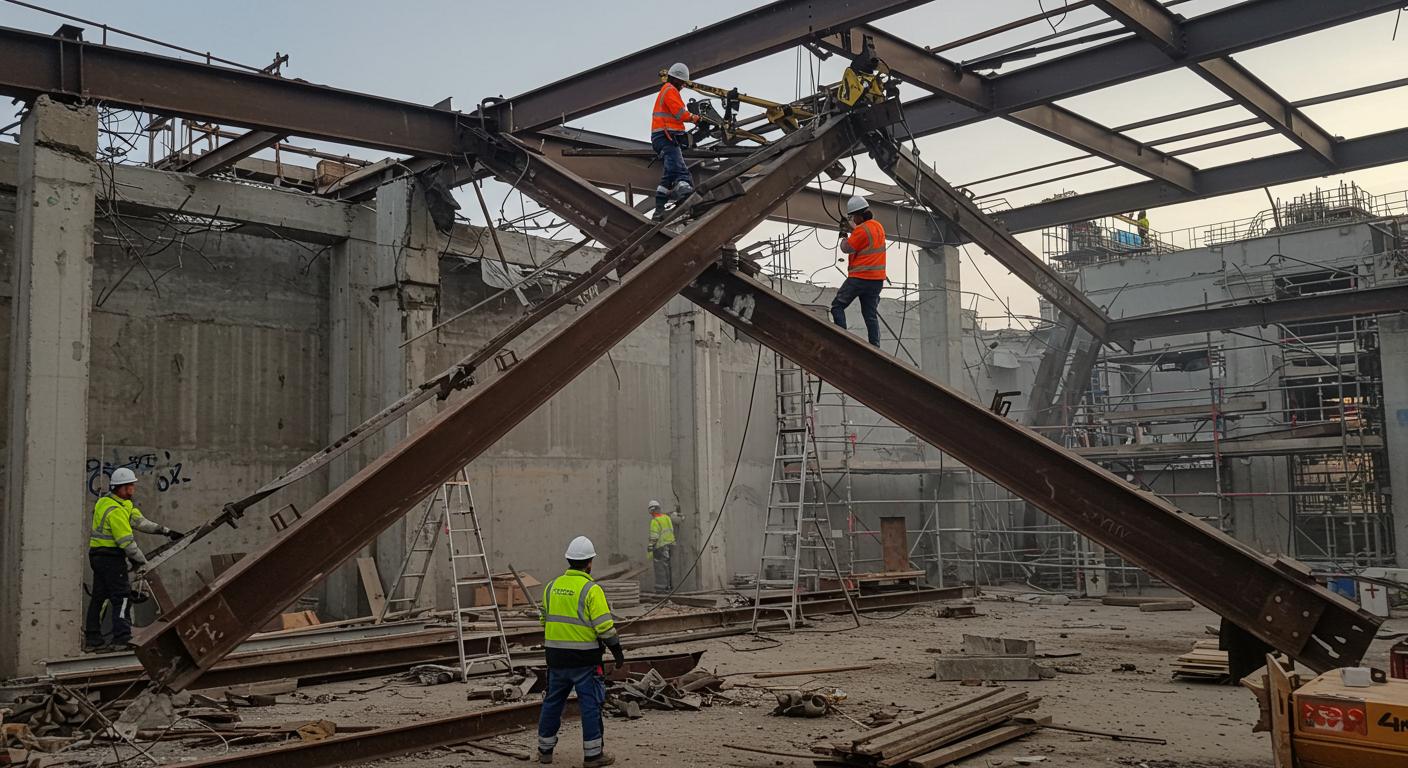 Демонтаж металлических балок и ферм Демонтаж металлических балок и ферм