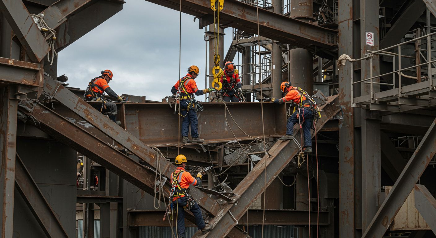 Демонтаж металлоконструкций в ограниченном доступе
