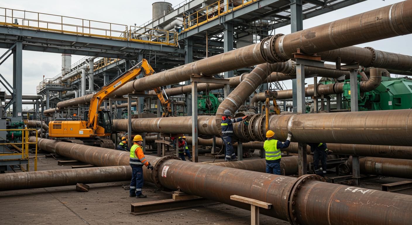 Демонтаж труб теплотрассы на промышленных объектах