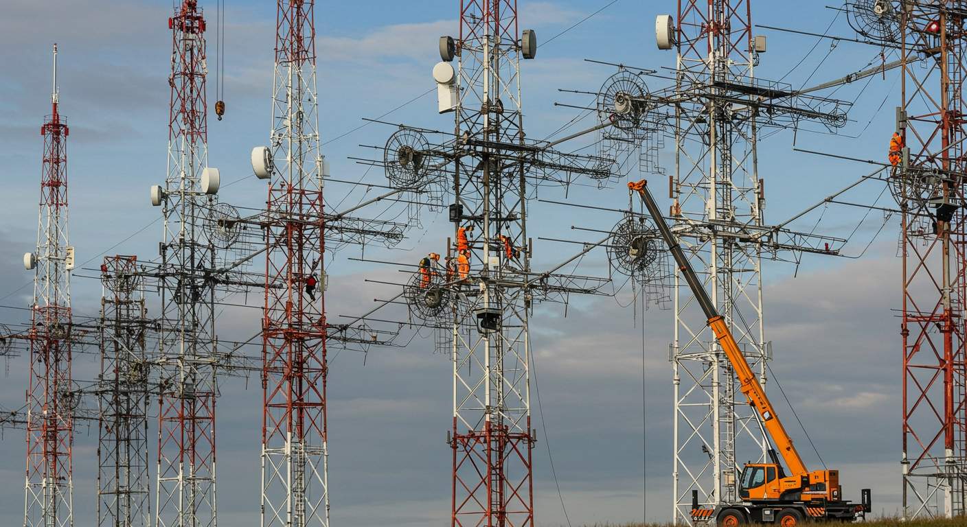 Демонтаж радиовещательной антенны