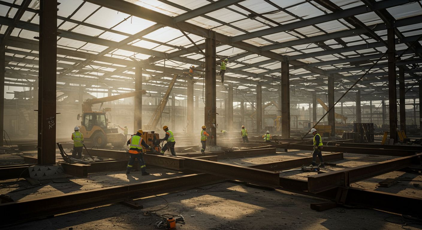 Разборка металлических конструкций складов