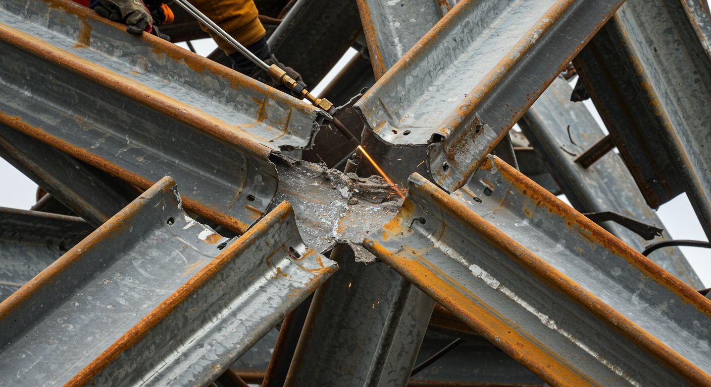 Демонтаж оцинкованных металлоконструкций