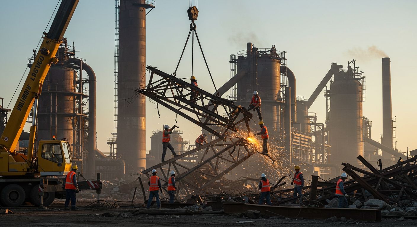 Демонтаж старых металлических конструкций на предприятиях