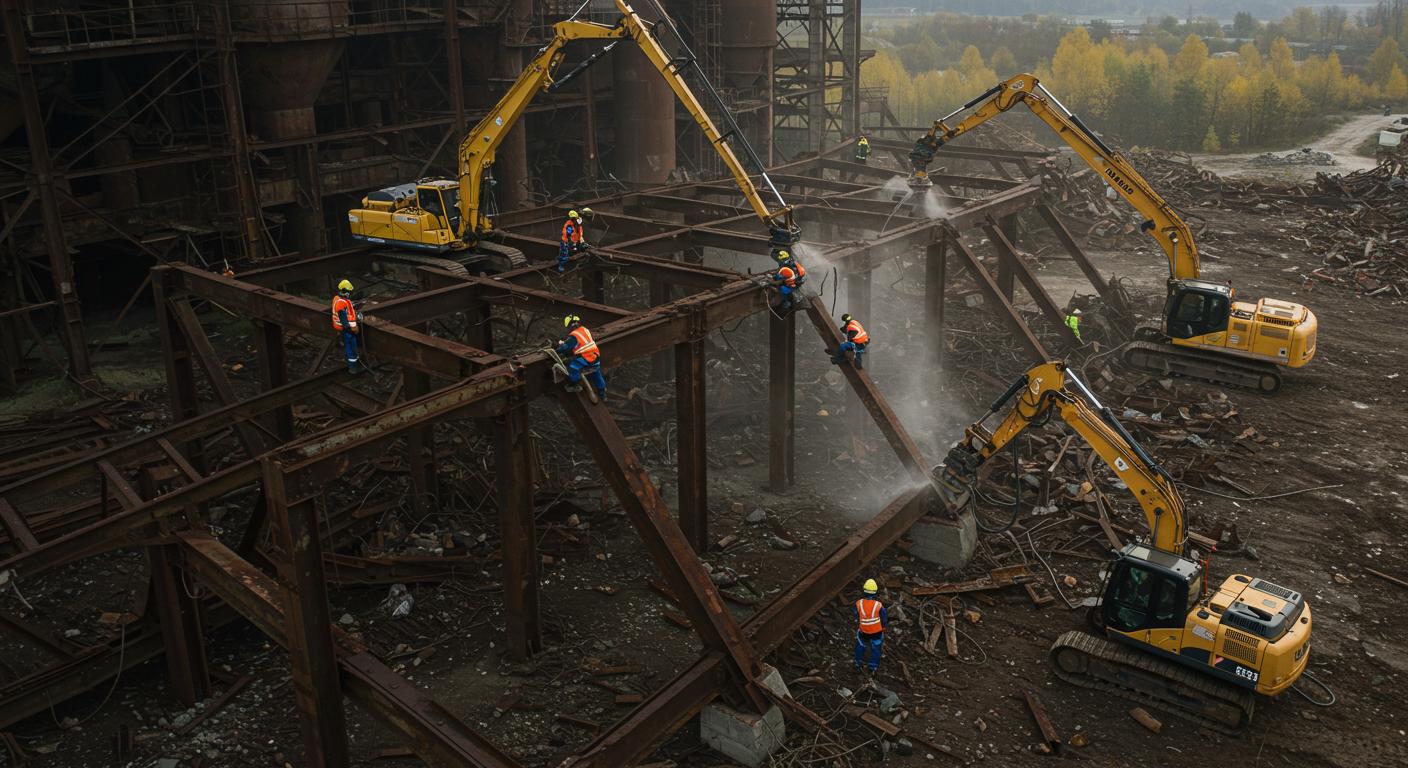 Демонтаж старых заводских металлоконструкций