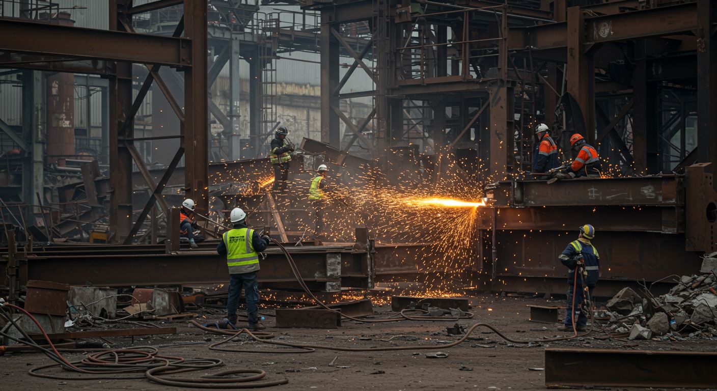 Демонтаж металлоконструкций с использованием газовой резки