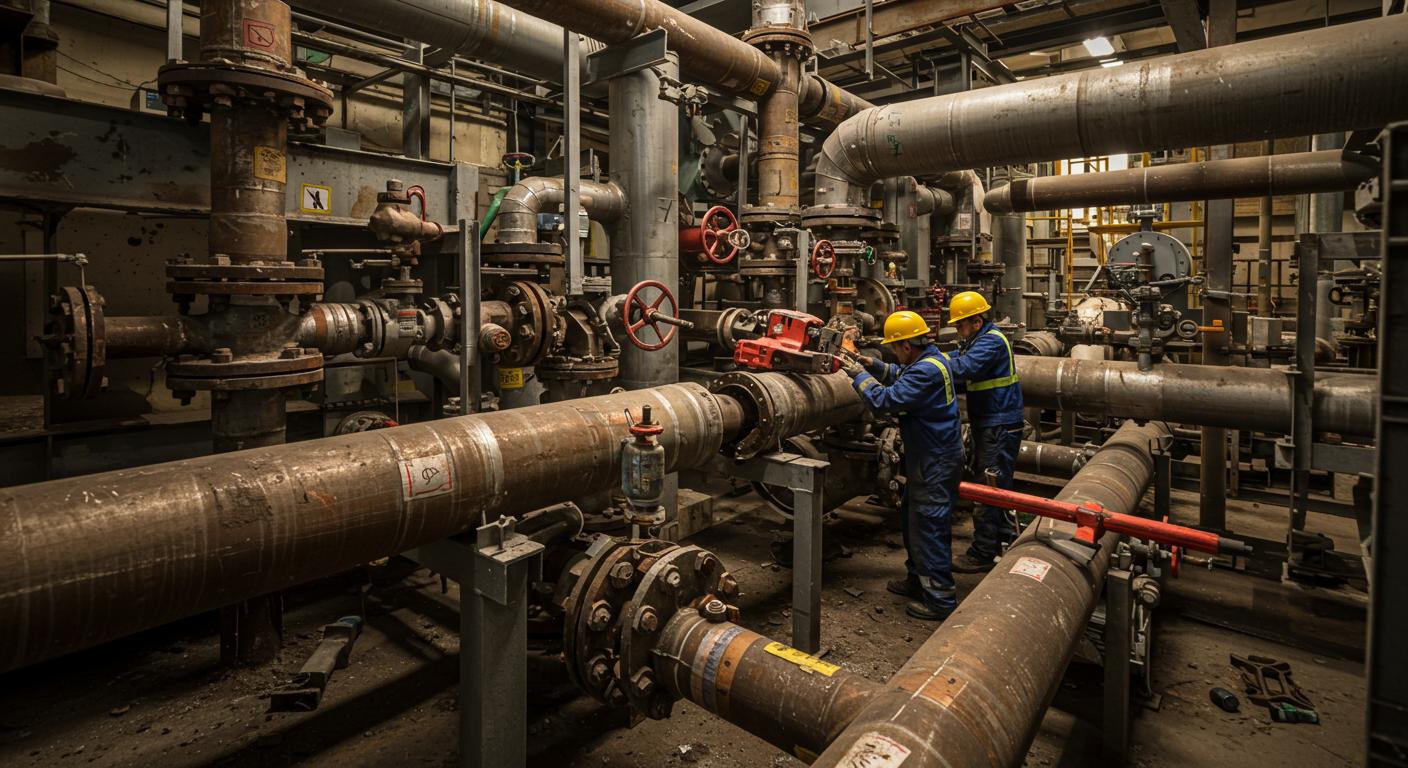 Демонтаж труб теплотрассы в энергетике