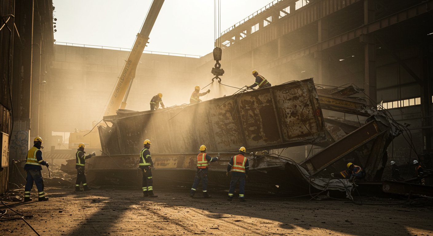 Демонтаж металлических конструкций в сложных условиях
