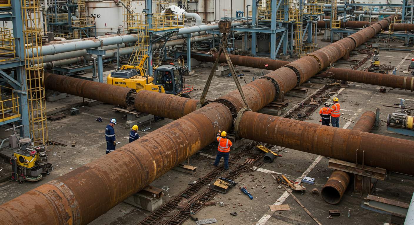 Демонтаж труб в нефтехимической промышленности