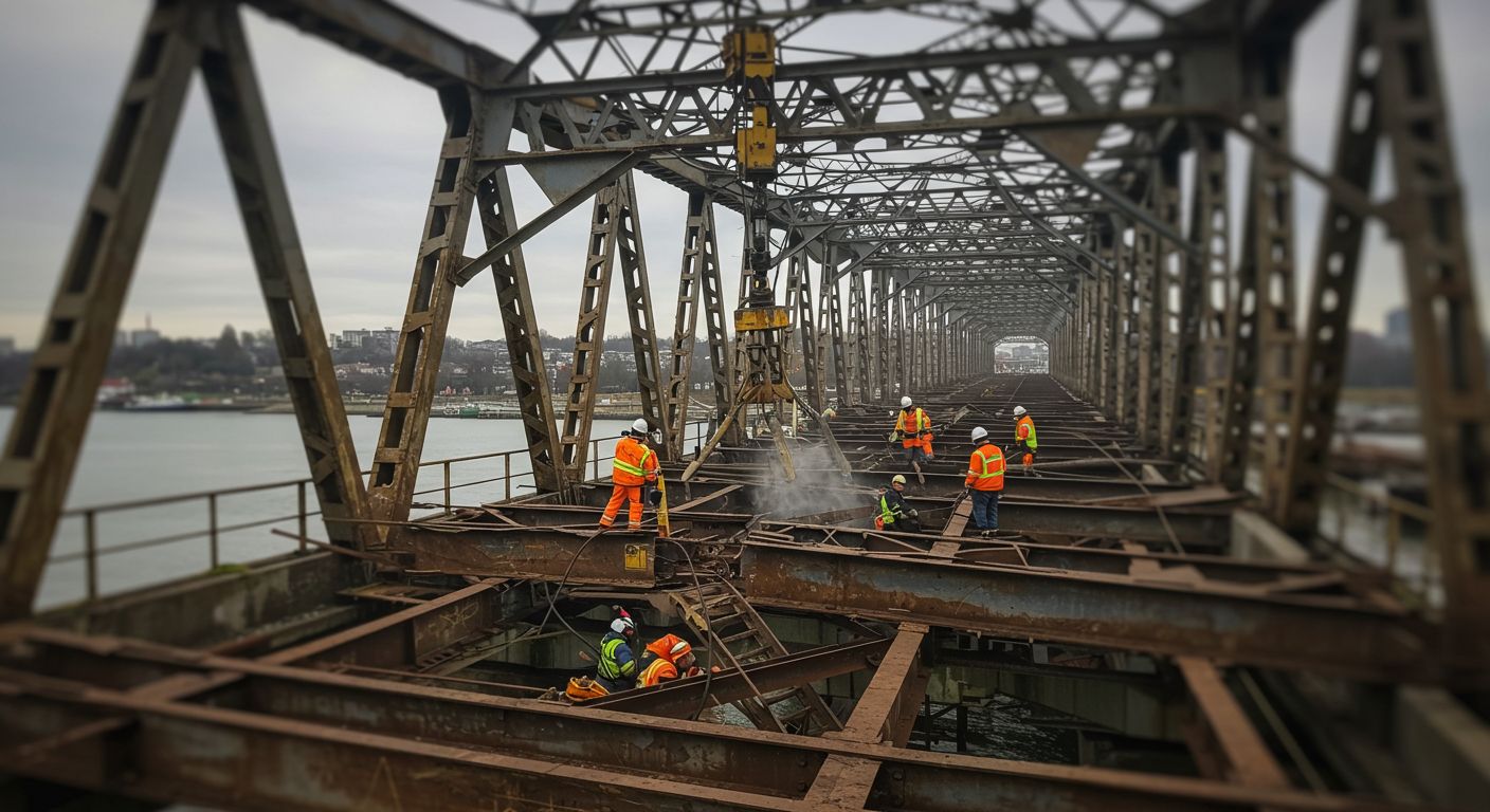Демонтаж мостовых металлоконструкций