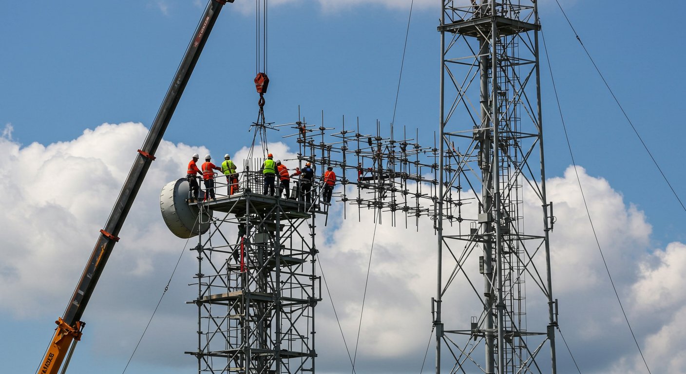 Демонтаж антенной вышки
