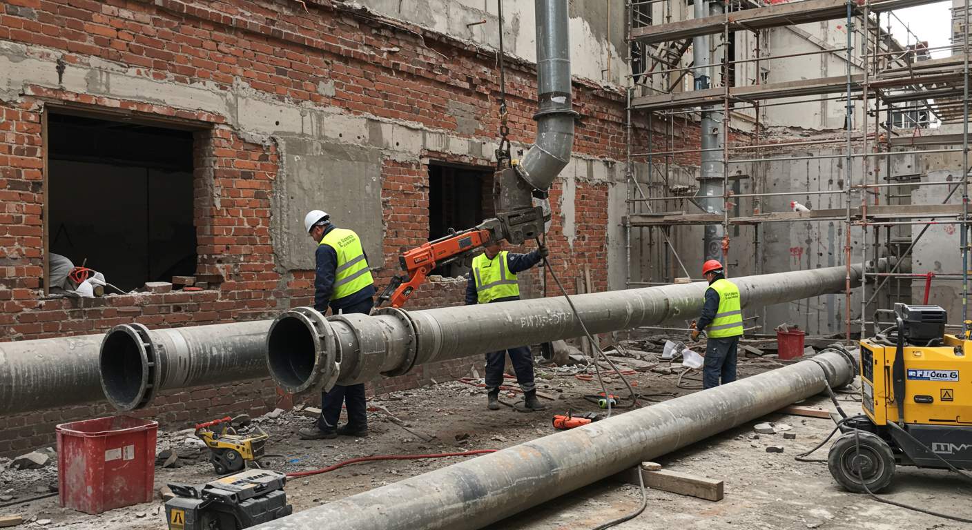 Демонтаж труб при реконструкции зданий