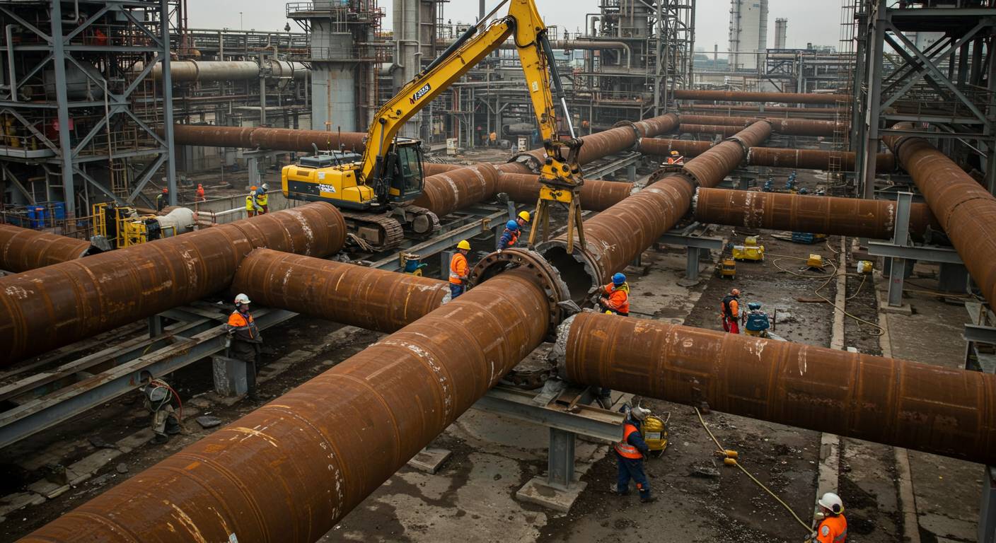 Демонтаж труб в промышленной инфраструктуре