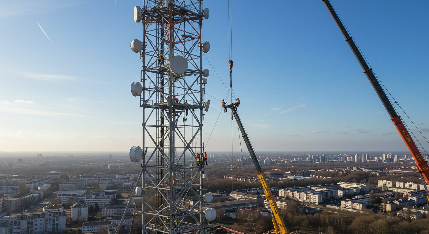Демонтаж междугородных мачтовых вышек