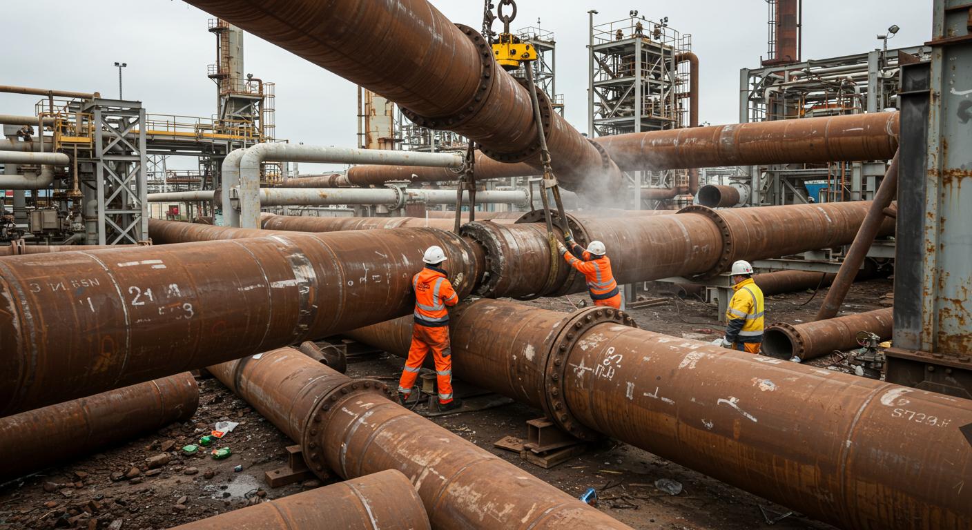 Демонтаж труб в нефтегазовой инфраструктуре