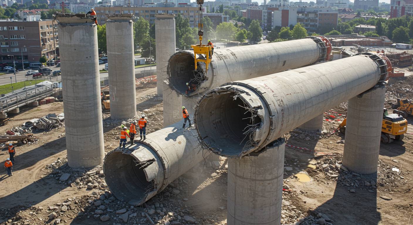 Демонтаж междугородных трубчатых вышек