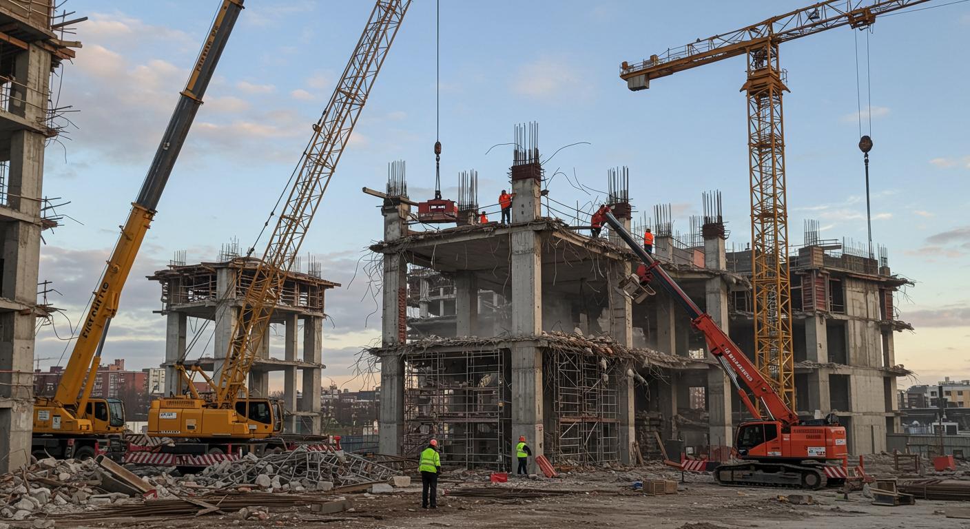 Демонтаж междугородных строительных вышек