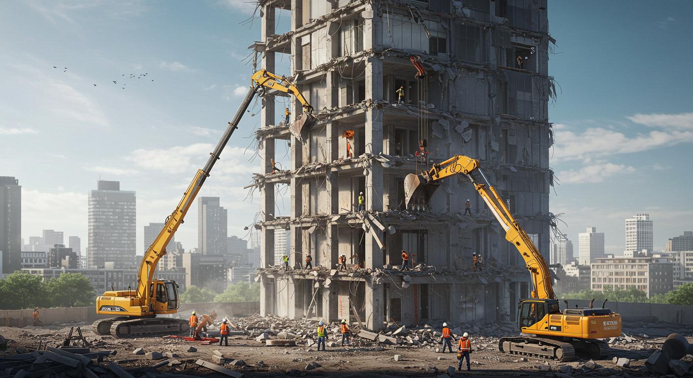 Демонтаж городской секционной вышки