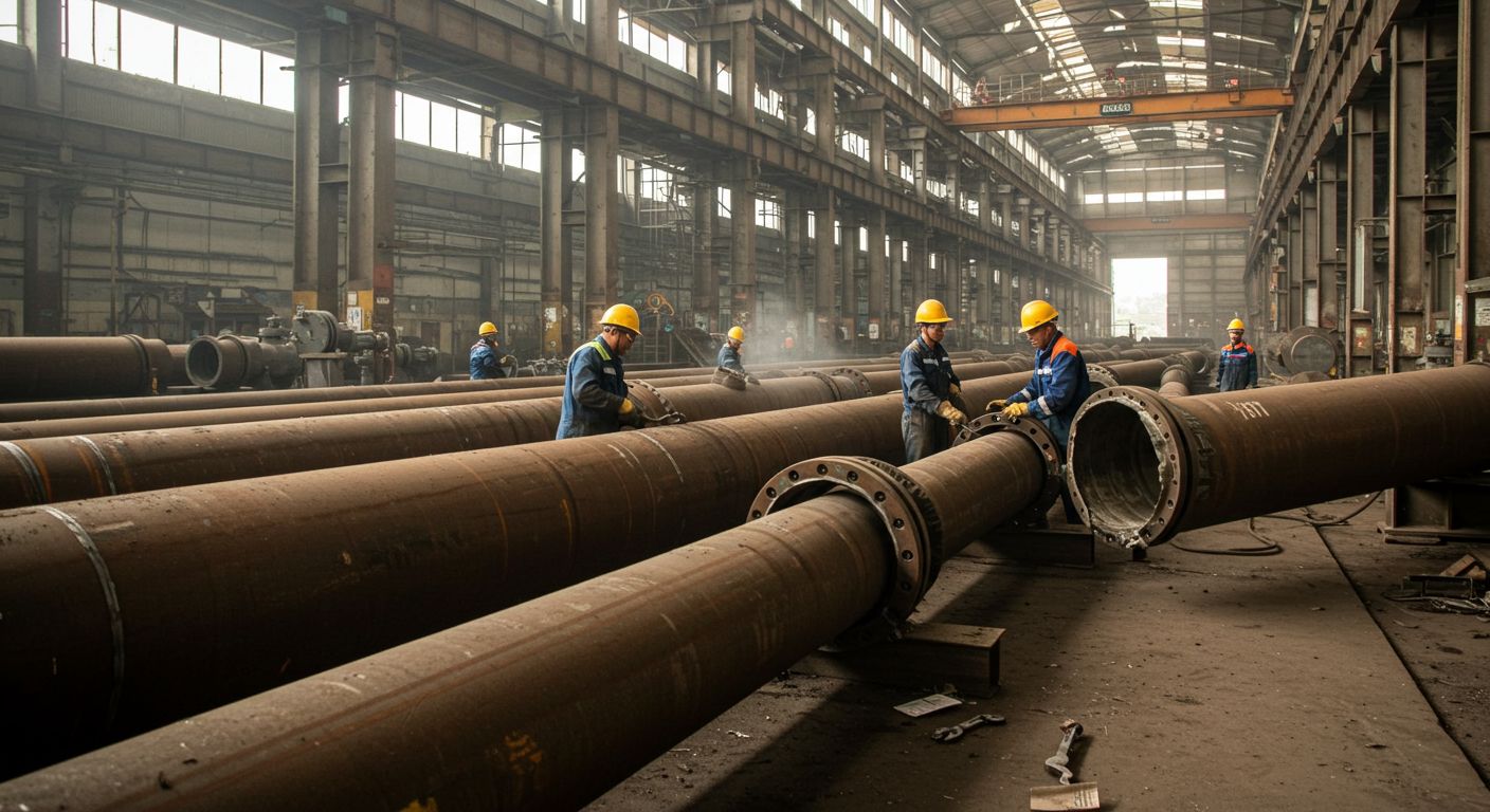 Демонтаж прямых металлических труб