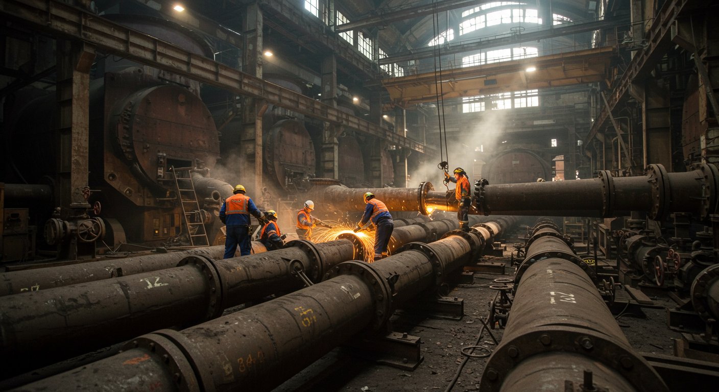 Услуги по демонтажу круглых труб в котельных