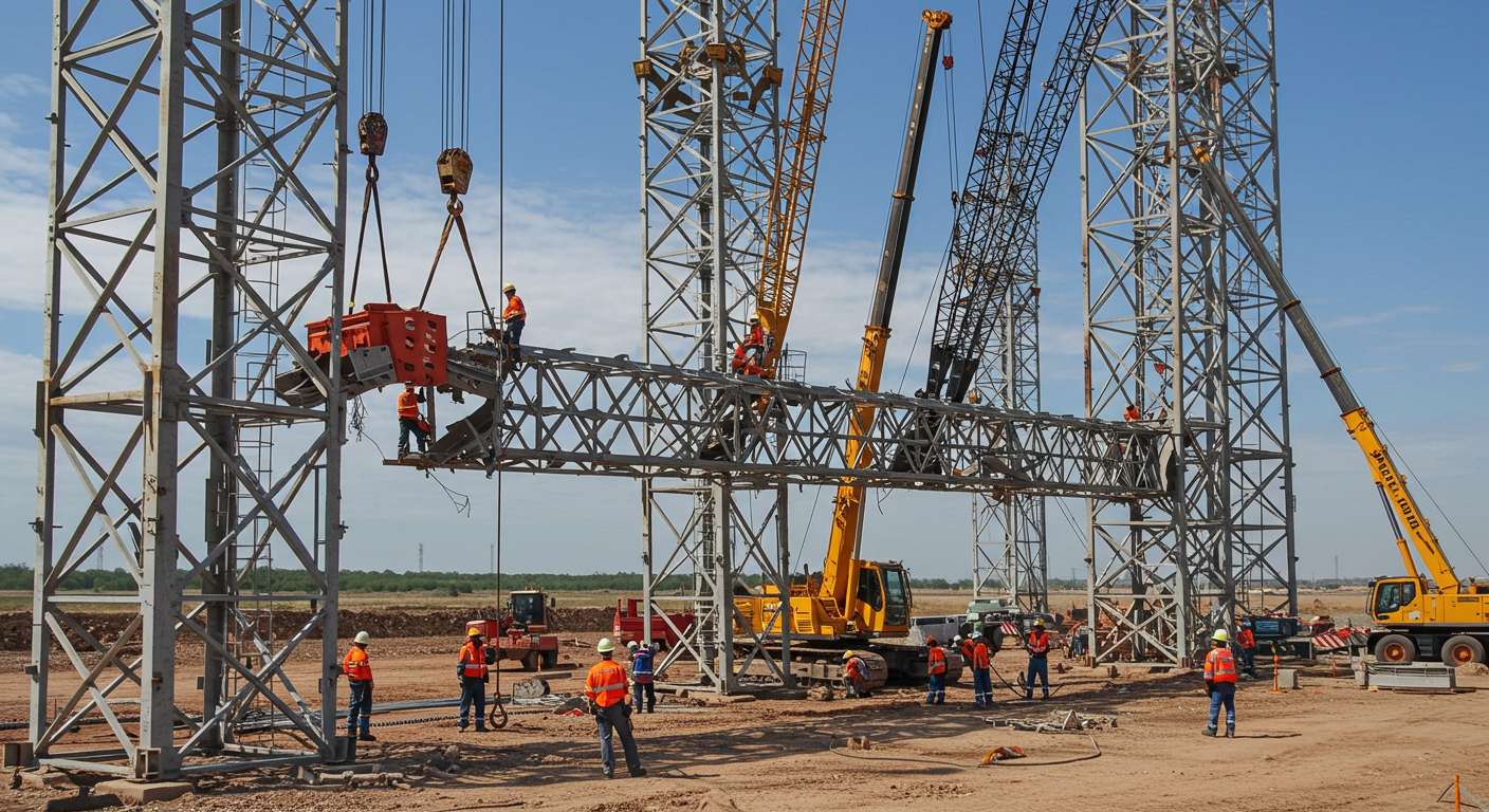 Демонтаж секционной вышки тяжелого класса