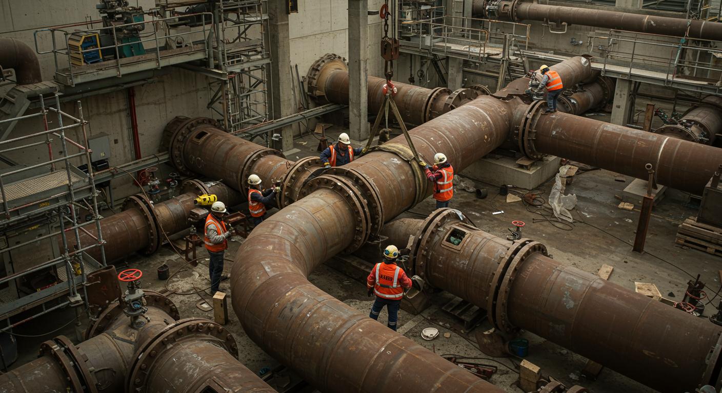Демонтаж круглых труб в коммунальной инфраструктуре