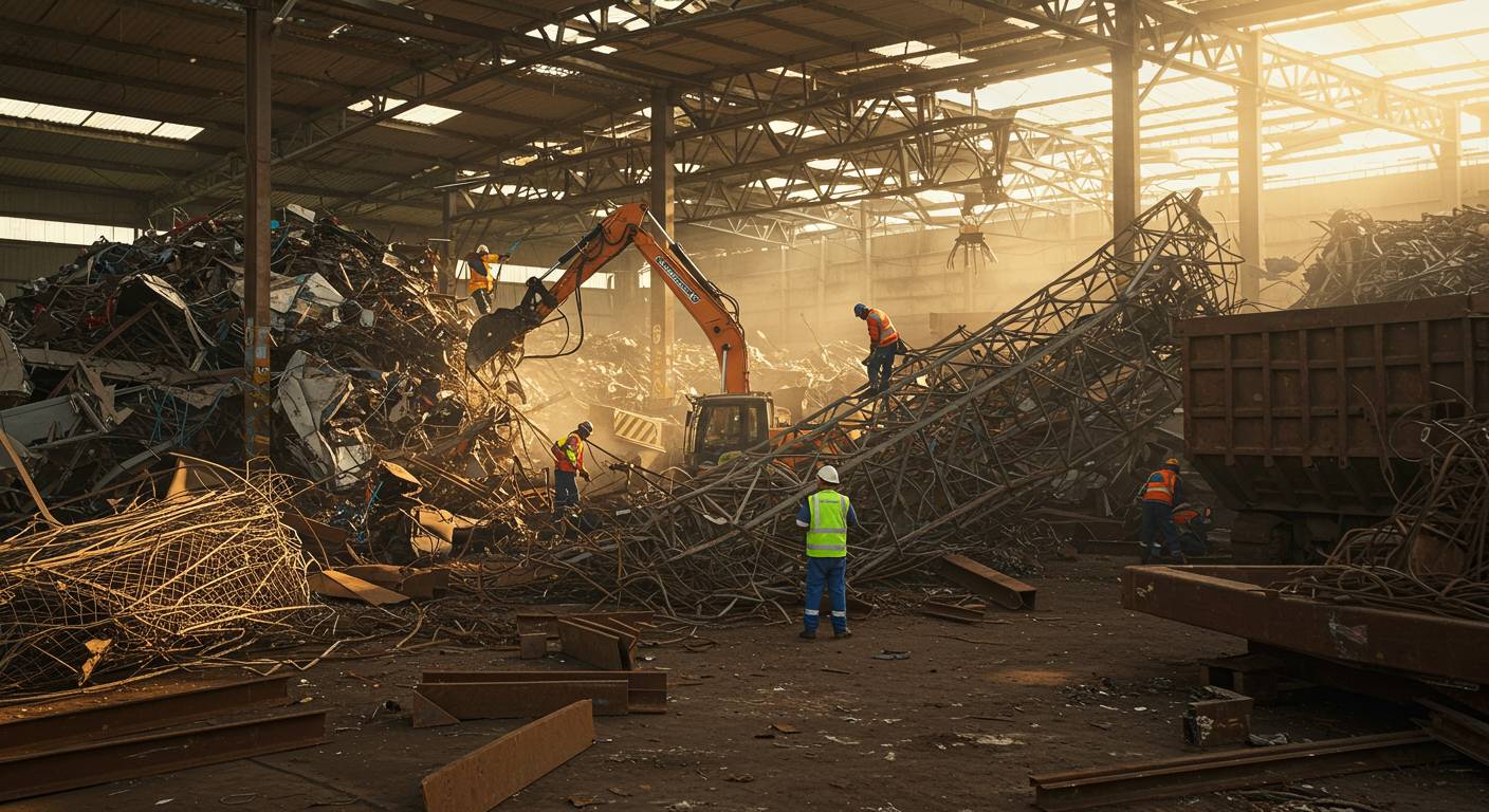 Демонтаж металлических ангаров с металлоломом