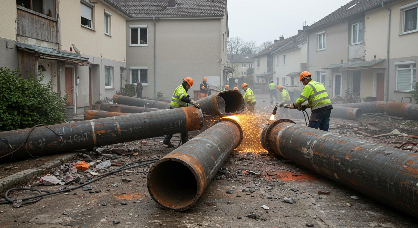 Демонтаж квадратных труб в жилых комплексах