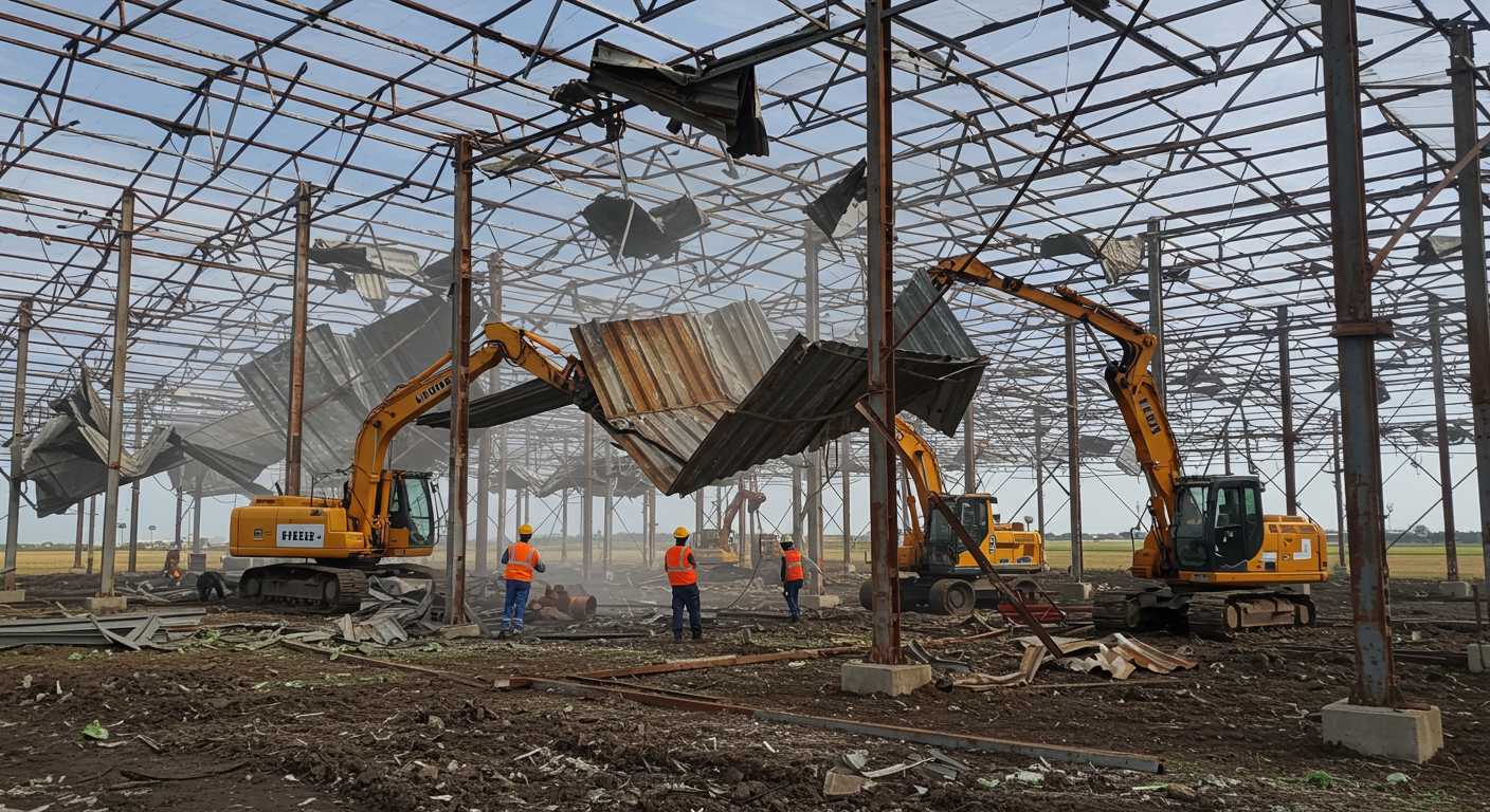 Демонтаж металлоконструкций овощехранилища
