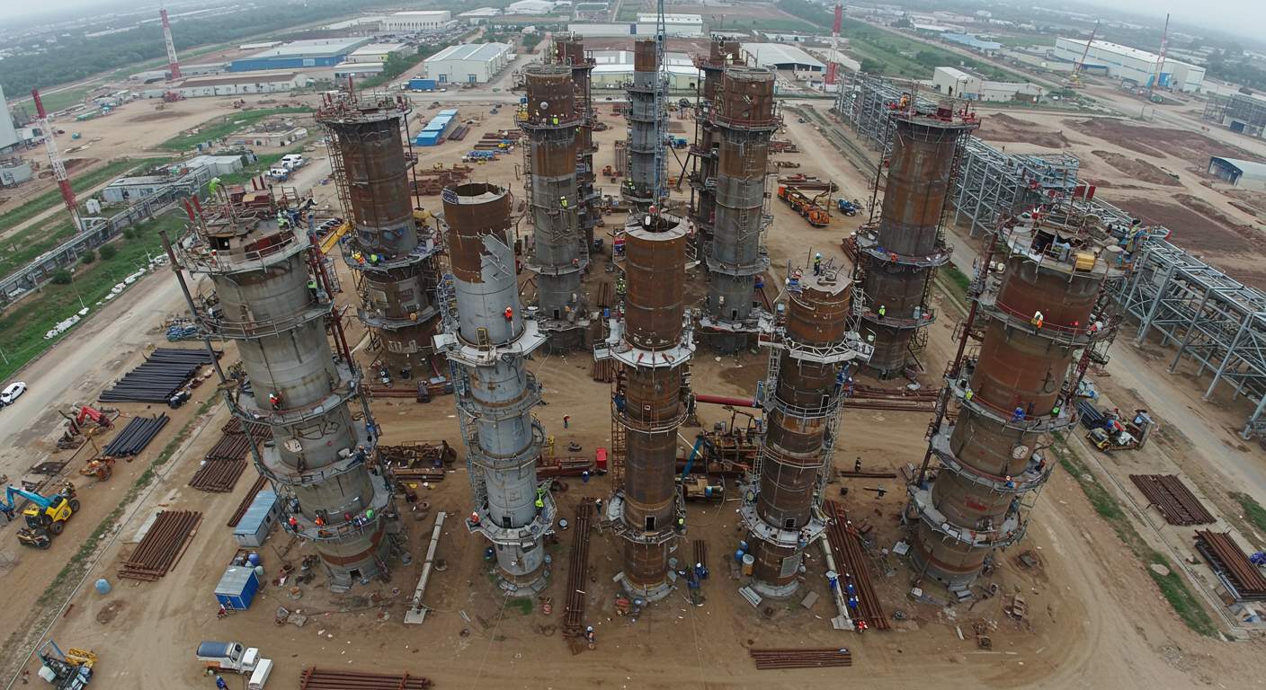 Демонтаж трубчатой вышки особо прочного класса