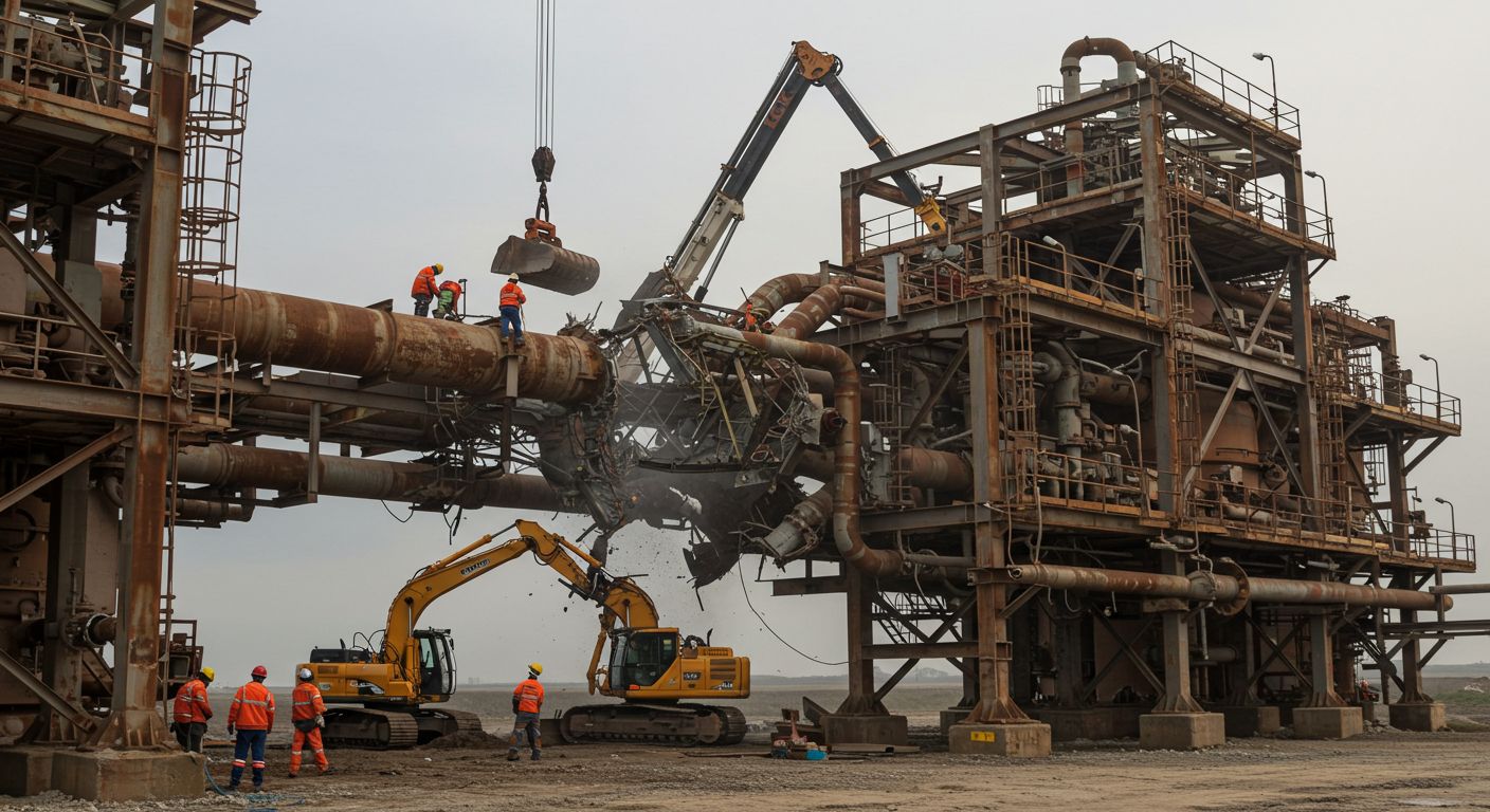 Демонтаж металлоконструкций газоперерабатывающих заводов