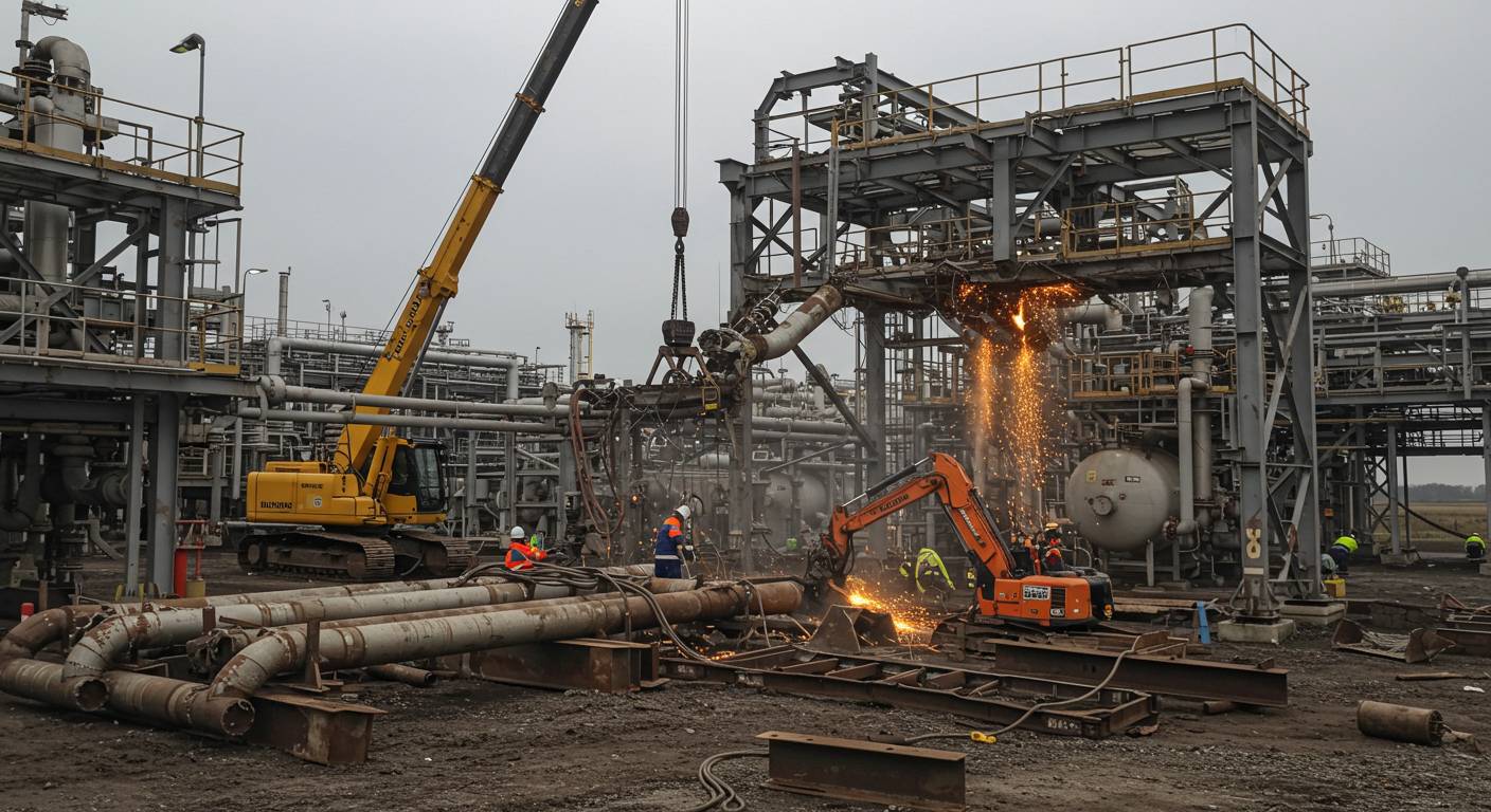 Демонтаж металлоконструкций газоперерабатывающего завода
