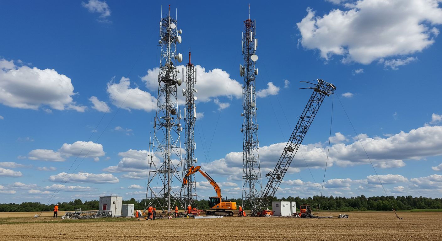 Демонтаж эфирной телевизионной вышки