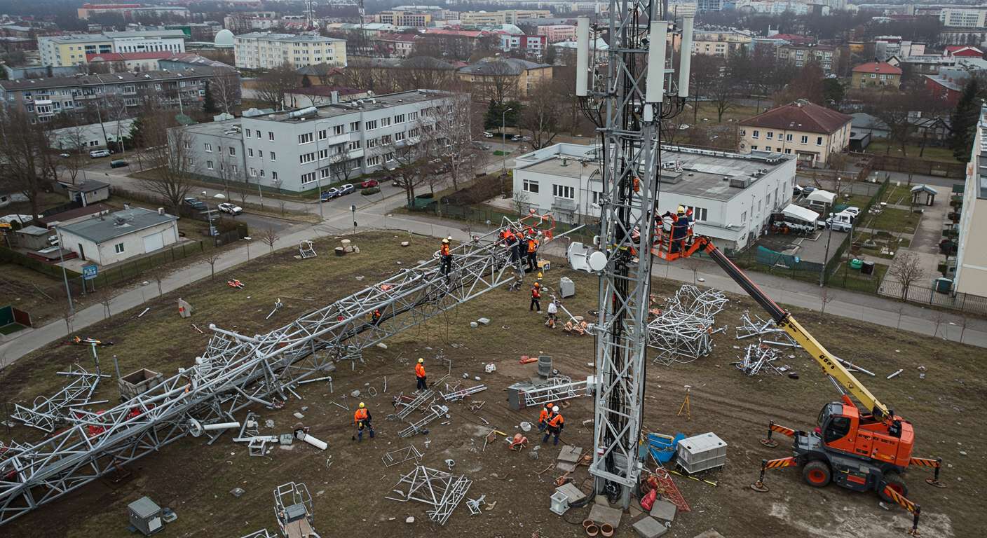 Демонтаж вышки мобильной связи
