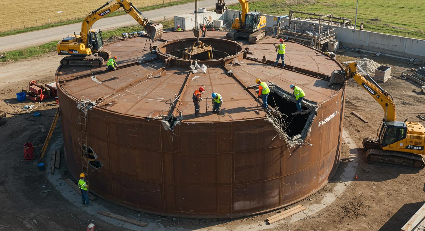 Демонтаж стальных резервуаров класса особо высокой прочности