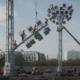Демонтаж архитектурных вышек освещения