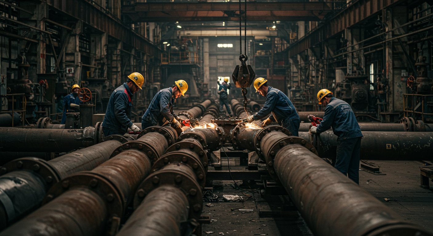 Демонтаж труб в газовых и тепловых системах