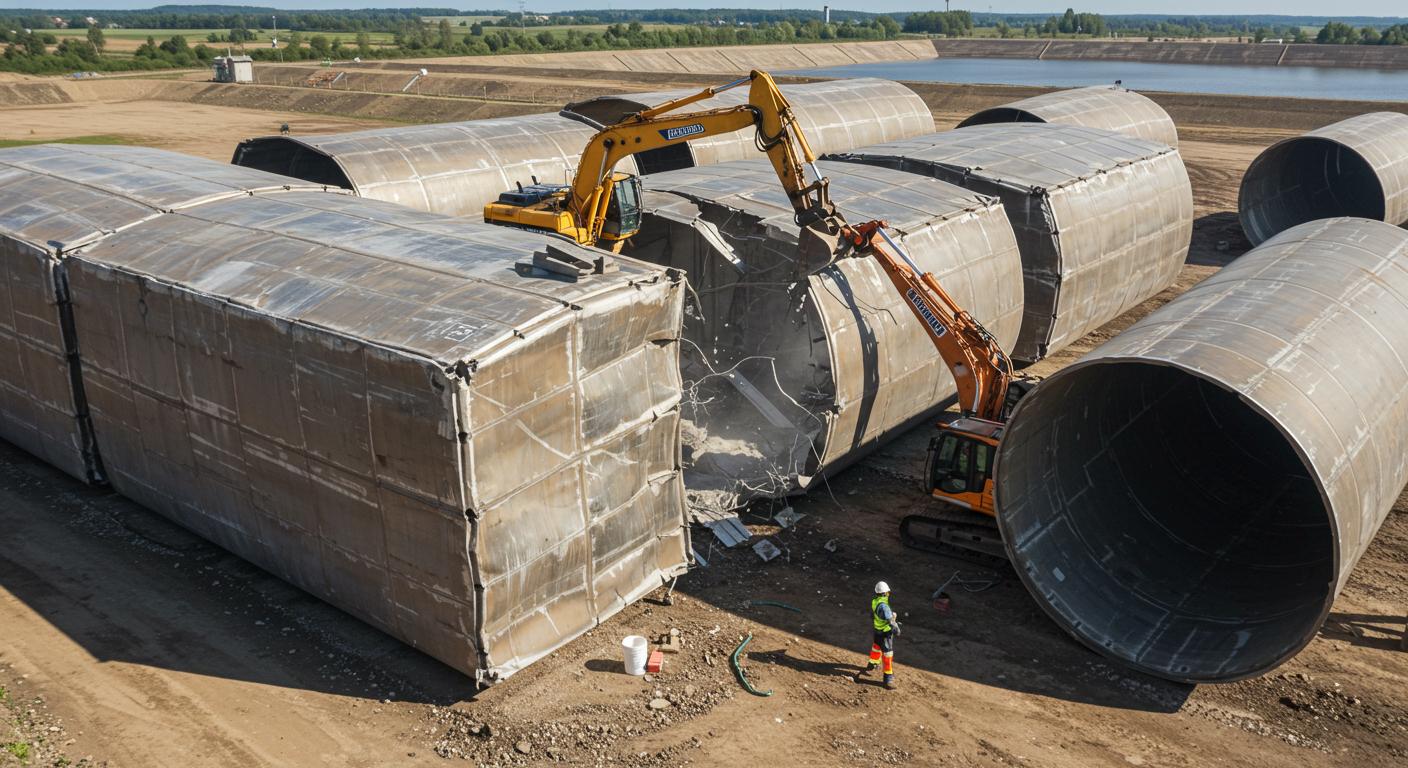 Демонтаж алюминиевого резервуара стратегической прочности