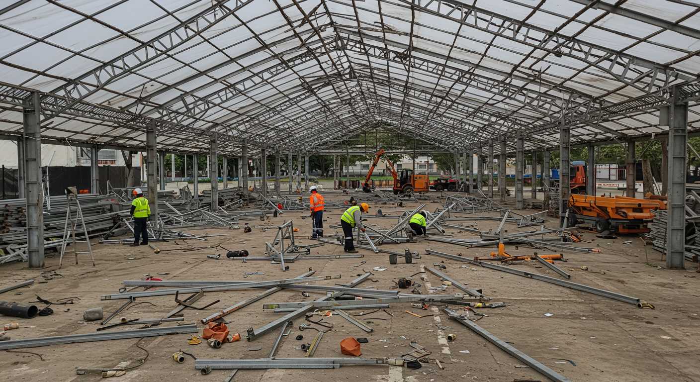 Демонтаж металлоконструкций каркасных павильонов