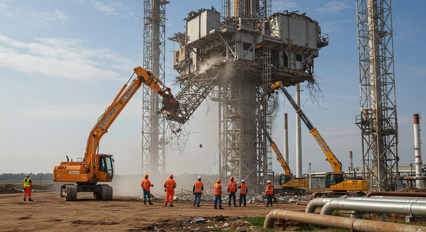Демонтаж башенной вышки энергетической отрасли