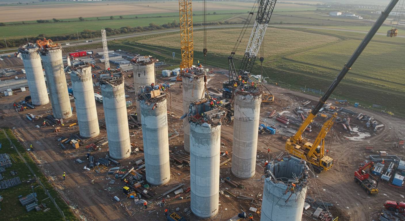 Демонтаж секционной вышки энергетической отрасли