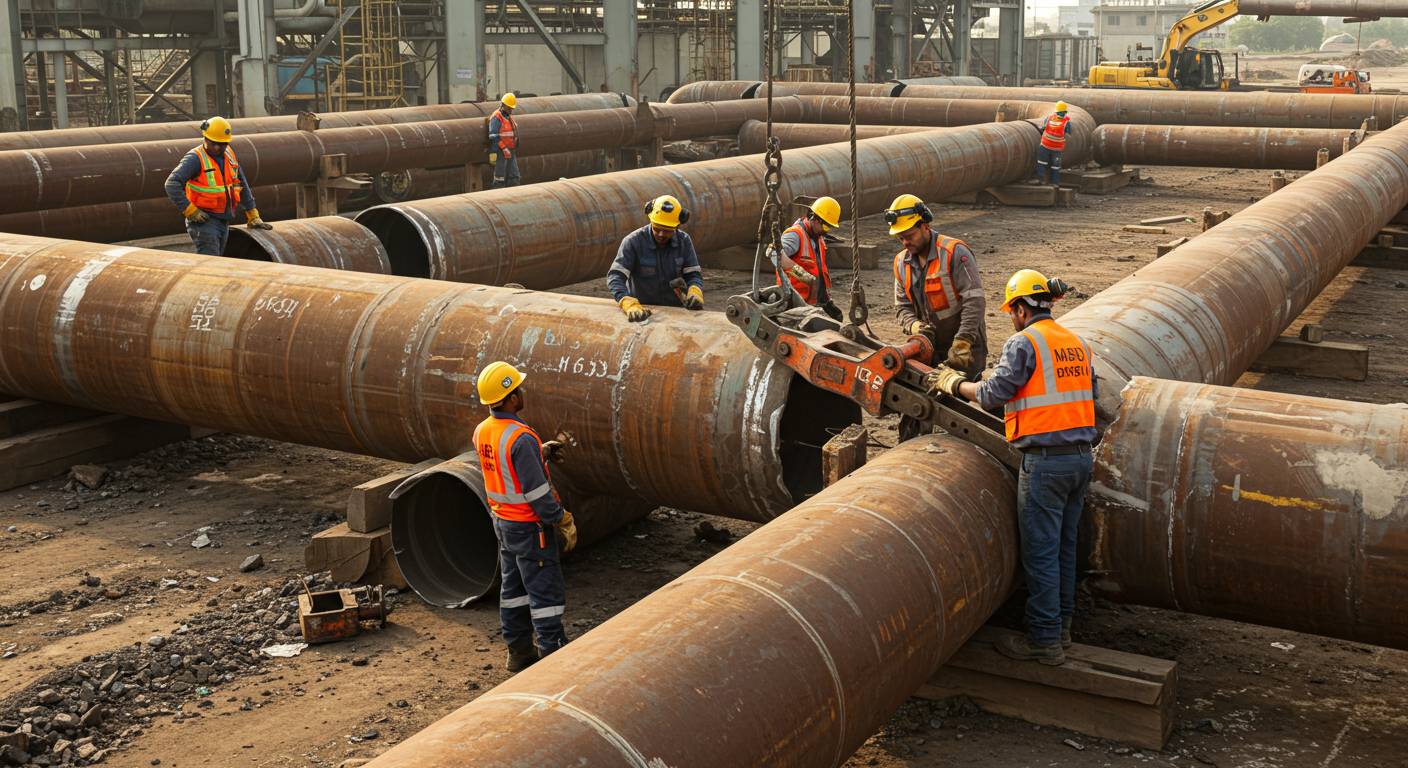 Демонтаж металлических труб для водоснабжения