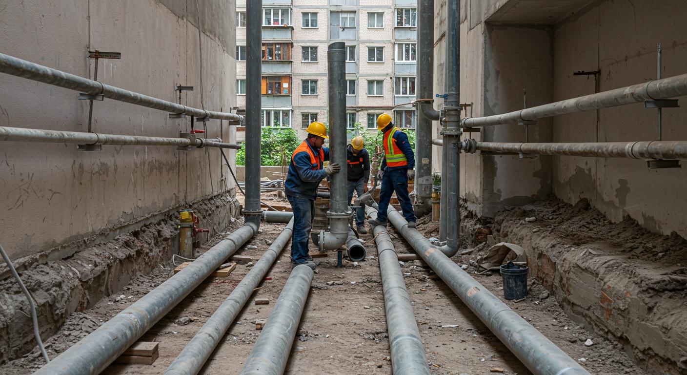 Услуги по демонтажу труб водоснабжения для многоквартирных домов