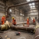 Удаление старых труб теплоснабжения в жилых и промышленных зданиях