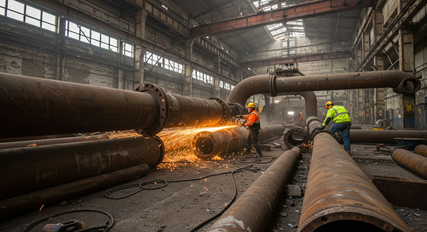 Демонтаж труб теплоснабжения